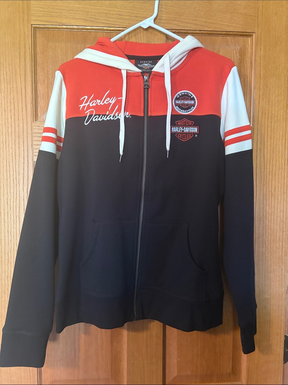 Harley-Davidson Red White and Black Zip Hoodie